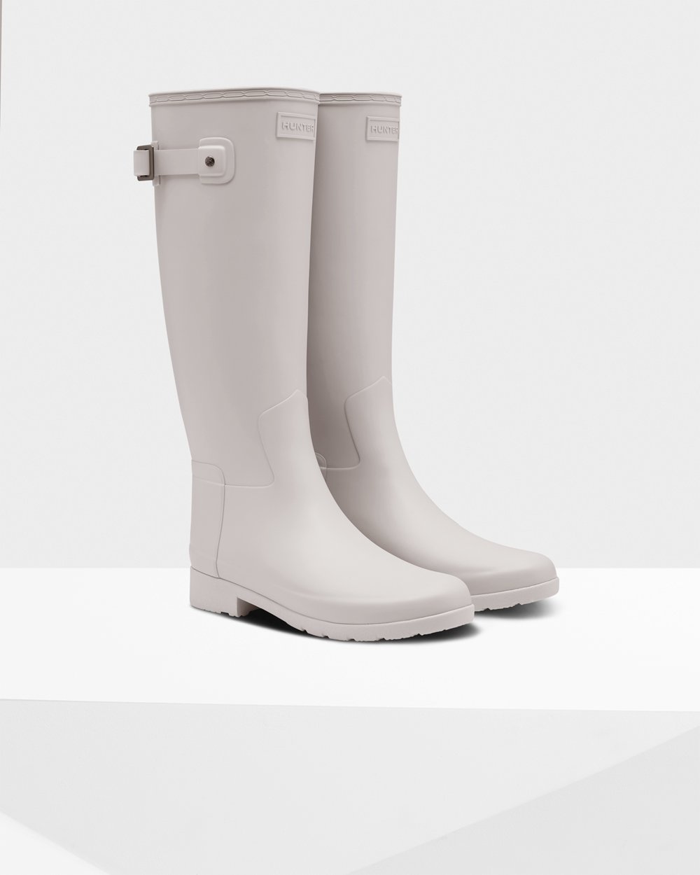 Women Hunter Refined Slim Fit | Tall Rain Boots Grey | NZ-24038-DJGT